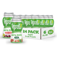 Good2Grow 100% Apple And Fruit Punch Juice 24-Pack Of 6-Ounce Bpa-Free Juice Bottles, Non-Gmo With No Added Sugar And An Excellent Daily Source Of Vitamin C. Spill Proof Tops Not Included (Pack Of 24)