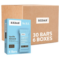 Rxbar Protein Bars, 12G Protein, Gluten Free Snacks, Vanilla Almond (6 Boxes, 30 Bars)