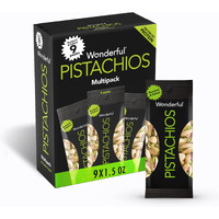 Wonderful Pistachios In Shell, Roasted & Salted Nuts, 1.5 Ounce Bag (Pack Of 9), Protein Snacks, On-The-Go, Individually Wrapped Healthy Snacks For Adults