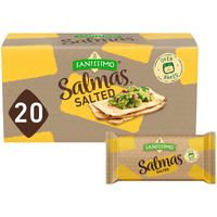 Sanissimo Salmas Salted, 20 Packs Of 3 Crackers, Oven Baked Corn Crackers, Gluten Free, Non Gmo, Kosher Certified