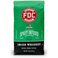 Fire Department Coffee - Gives Back To Firefighters - Irish Whiskey Infused Coffee Beans - Medium Roast - Non-Alcoholic - Roasted In The Usa - Premium Whole Bean Coffee - Veteran Owned - 12 Oz