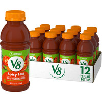 V8 Spicy Hot 100% Vegetable Juice, 12 Fl Oz Bottle (12 Pack)