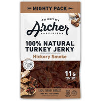 Country Archer Hickory Smoke Turkey Jerky By, Antibiotic Free, Gluten Free, 7 Ounce