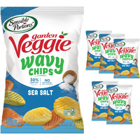 Sensible Portions Veggie Wavy Chips, Sea Salt Flavor, Gluten-Free Chips, 7 Ounce Bag, 6-Pack