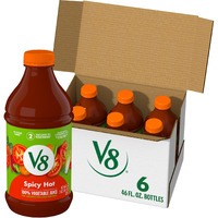 V8 Spicy Hot 100% Vegetable Juice, 46 Fl Oz Bottle (6 Pack)