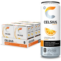Celsius Sparkling Orange, Functional Essential Energy Drink 12 Fl Oz (Pack Of 24)
