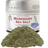 Rosemary Sea Salt - Gourmet Infused Sea Salt - Artisanal Seasoning - Non Gmo - All Natural - Sustainably Sourced - Small Batch - Magnetic Tin - Hand Packed