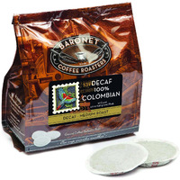 Baronet Coffee Pods [Decaf Colombian -54 Pods] Single Cup Use Like Senseo Coffee Pods-3 Bags Of 18 Single Serve 8 Gram Pods, Regular Strength Soft Coffee Pods, Medium Roast [Decaf Colombian]