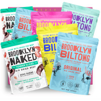 Brooklyn Biltong Carnivore Holiday Gift Snack Box, Air Dried Grass Fed Beef, South African Beef Jerky - Whole30, Paleo, Keto, Gluten Free, Made In Usa