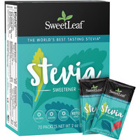 Sweetleaf Stevia Packets - Zero Calorie Stevia Powder, No Bitter Aftertaste, Sugar Substitute For Keto Coffee, Nothing Artificial, Non-Gmo Stevia Sweetener Packets, 70 Count
