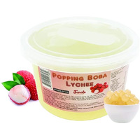 Fanale Lychee Popping Boba, 100% Fat Free, Vegan, Bursting Boba Pearls, Flavored Pearls For Bubble Tea, Shakes, Desserts & Smoothie, Popping Boba Pearls, 1 Pound (Pack Of 1)