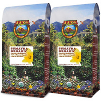 Java Planet Organic, Sumatra Single Origin Dark Roast, Smooth Full Flavored Organic Coffee Beans, Low Acid, Whole Bean Coffee Two 1Lb Bags