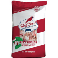 Red Bird Soft Peppermint Candy Puffs, Mints Individually Wrapped, Gluten-Free, Non-Gmo Verified, Kosher, Allergen Free 10 Oz Bag
