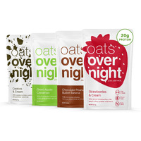 Oats Overnight Classic Variety Pack - High Protein, High Fiber Breakfast Protein Shake - Gluten Free Oatmeal, Non Gmo High Protein Oatmeal - Green Apple Cinnamon, Cookies & Cream & More (8 Pack)