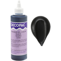 Decopac Premium Gel Food Coloring | Black Food Coloring For Baking | 8Oz | Color Buttercream, Fondant, Frosting & Piping Gel, Food Safe, Highly Concentrated Gel, 8 Oz - Black