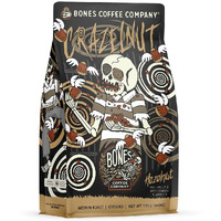Bones Coffee Company Crazelnut Ground Coffee Beans Hazelnut Flavor | 12 Oz Flavored Coffee Gifts Low Acid Medium Roast Gourmet Coffee (Ground)