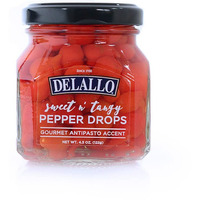 Delallo Sweet & Tangy Pepper Drops, Gourmet Antipasto Accent, 4.3Oz Jar, 1-Pack