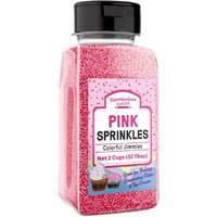 Unpretentious Pink Sprinkles, Perfect For Festivities, Multi-Use Shaker Bottle, Dessert Decorating