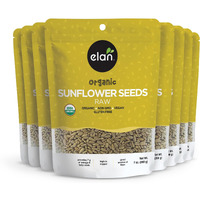 Elan Organic Raw Sunflower Seeds, Unsalted Kernels, Shelled Seeds, No Shell, Non-Gmo, Vegan, Gluten-Free, Kosher, All Natural Snacks & Toppings, 8 Pack Of 7.1 Oz
