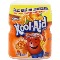 Kool-Aid Drink Mix, Sugar Sweetened Orange, 19-Ounce Container (Pack Of 4)