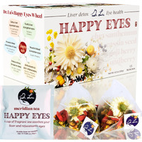 2 Pack Of Dr. Lus Happy Eyes Tea | Eyebright Tea For Liver Cleanse | Liver Detox Tea For Eye Health | 8-Flavor Chinese Herbal Tea Made In Us | Chrysanthemum Tea With Cassia Seed, Goji Berries...