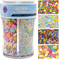 Rainbow Sprinkles For Cake Decorating, Pastel Jimmies Pearl Bunny Confetti Sprinkle Mix For Cookie Baking Ice Cream Cupcake Decorations