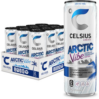 Celsius Arctic Vibe Sparkling Frozen Berry, Functional Essential Energy Drink, 12 Fl Oz (Pack Of 12)