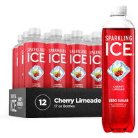 Sparkling Ice, Cherry Limeade Sparkling Water, Zero Sugar Flavored Water, With Vitamins And Antioxidants, Low Calorie Beverage, 17 Fl Oz Bottles (Pack Of 12)