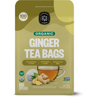 Fgo Organic Ginger Tea, Eco-Conscious Tea Bags, 100 Count, Packaging May Vary (Pack Of 1)