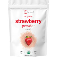 Organic Strawberry Powder, 1 Lb | 100% Natural Fruit Powder | Freeze-Dried Strawberries Source | No Sugar & Additives | Great Flavor For Drinks, Smoothie, & Beverages | Non-Gmo & Vegan Friendly