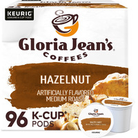 Gloria Jean's Hazelnut Keurig Single-Serve K-Cup Pods, Medium Roast Coffee, 96 Count (4 Packs Of 24)