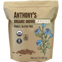 Anthony's Organic Brown Whole Flaxseed, 2 Lb, Batch Tested And Gluten Free, Raw, Non Gmo, Sproutable, Keto Friendly
