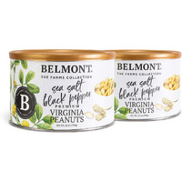 Belmont Peanuts Gourmet Sea Salt And Black Pepper Flavored Virginia Peanuts, 25 Oz (2 Pack) - Only 4 Simple Ingredients, No Preservatives, 7G Protein - Salty, Peppery, Crunchy, Hand Seasoned Snack