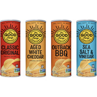 The Good Crisp Company, Potato Chips Variety Pack, 5.6 Ounce Canisters, Pack Of 4 (Variety Pack) Non-Gmo, Allergen Friendly, Potato Chip Snack Pack, Gluten Free Snacks