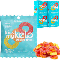 Kiss My Keto Gummies Candy - Low Carb Candy Gummy Rings, Keto Snack Pack - Healthy Candy Gummys - Vegan Candy, Keto Gummy Candy - Keto Candy Gummies (24-Pack)