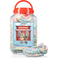 80 Candy Necklaces Individually Wrapped, Choker Style, Nostalgic Pastel Candy Jewelry Perfect For Party Favors, Pinata Fillers And Goodie Bags, Packed In A Convenient Display Tub, By 4Yoreelves