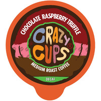 Crazy Cups Decaf Flavored Coffee Pods, Decaffeinated Chocolate Raspberry Truffle Flavored Coffee, Single Serve Hot Or Iced Medium Roast Coffee For Keurig K Cups Machines, 80 Count