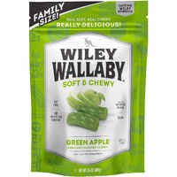 Wiley Wallaby Licorice 24 Ounce Classic Gourmet Soft & Chewy Australian Green Apple Licorice Candy Twists, 1 Pack