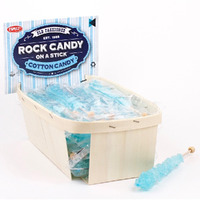 Extra Large Rock Candy Sticks: 24 Light Blue Cotton Candy Lollipop - Individually Wrapped - Espeez Rock Candy Sticks For Candy Buffet, Birthdays, Weddings, Receptions And Baby Shower