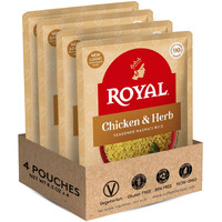 Royal - Ready To Heat Rice - Authentic Chicken & Herb, 4 Count