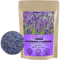 Fullchea - Natural Dried Lavender Flowers - 4Oz/114G - Premium Food Grade Lavender Buds - Non-Gmo - Caffeine-Free - Perfect For Tea, Lemonade, Baking, Baths
