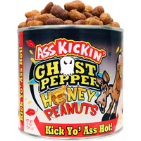 Kickin Ghost Pepper Spicy Hot Peanuts - 12Oz - Ultimate Spicy Gourmet Gift Peanuts - Try If You Dare!