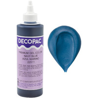 Decopac Premium Gel Food Coloring | Navy Blue Food Coloring For Baking | 8Oz | Color Buttercream, Fondant, Frosting & Piping Gel, Food Safe, Highly Concentrated Gel, 8 Oz - Navy Blue