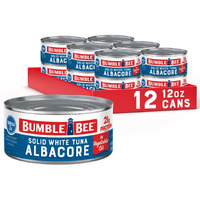 Bumble Bee Solid White Albacore Tuna In Oil, 12 Oz Can (Pack Of 12) - Wild Caught Tuna - 21G Protein Per Serving, High In Omega-3S - Non-Gmo Project Verified, Gluten Free, Kosher
