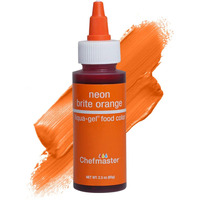 Chefmaster Neon Orange Liqua-Gel Food Coloring | Vibrant Color | Professional-Grade Dye For Icing, Frosting, Fondant | Baking & Decorating | Fade-Resistant | Easy-To-Use | Made In Usa | 2.3 Oz