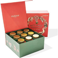 Vahdam, Christmas Tea Gift Set (6.3Oz/90+ Cups) Holiday Breakfast Tea, 9 Loose Leaf Tea In A Luxury Gift Box | Christmas Gifts For Women & Men, Holiday Tea Gift Box