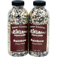 Amish Country Popcorn | 2-14 Oz Bottles | Rainbow Popcorn Kernels | Old Fashioned, Non-Gmo And Gluten Free (2-14 Oz Bottles)