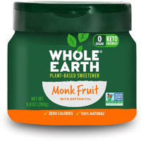Whole Earth Plant-Based Sugar Alternative, Erythritol & Monk Fruit, 9.8Oz Jar
