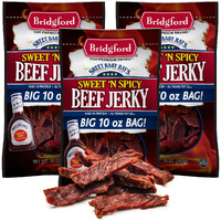 Bridgford Sweet Baby Rays Beef Jerky Sweet N Spicy 10 Oz Pack Of 3 - High Protein Sweet And Spicy Beef Jerky For Your Dietary Preference - Ready-To-Eat Spicy Beef Jerky For On-The-Go Snacking