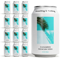 Something & Nothing Flavoured Sparkling Water - Lightly Carbonated, Full Flavoured With Added Grape & Lemon Juice | Vegan & Low Calorie Soda | 350Ml Cans, Pack Of 12 (Cucumber)